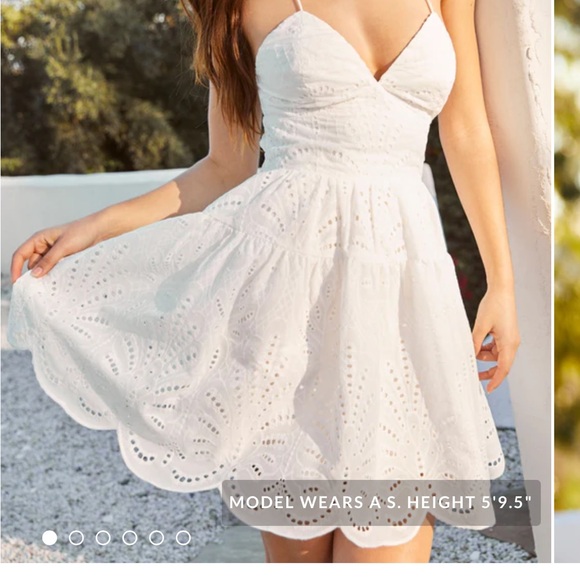 Vici Collection Noelle White Eyelet Strappy Open-Back Sundress - Picture 4 of 13